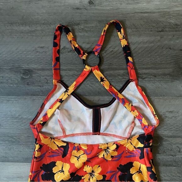 Urban Outfitters Racerback Bodycon Dress Vibrant Hibiscus Floral Bright Small - Picture 7 of 11
